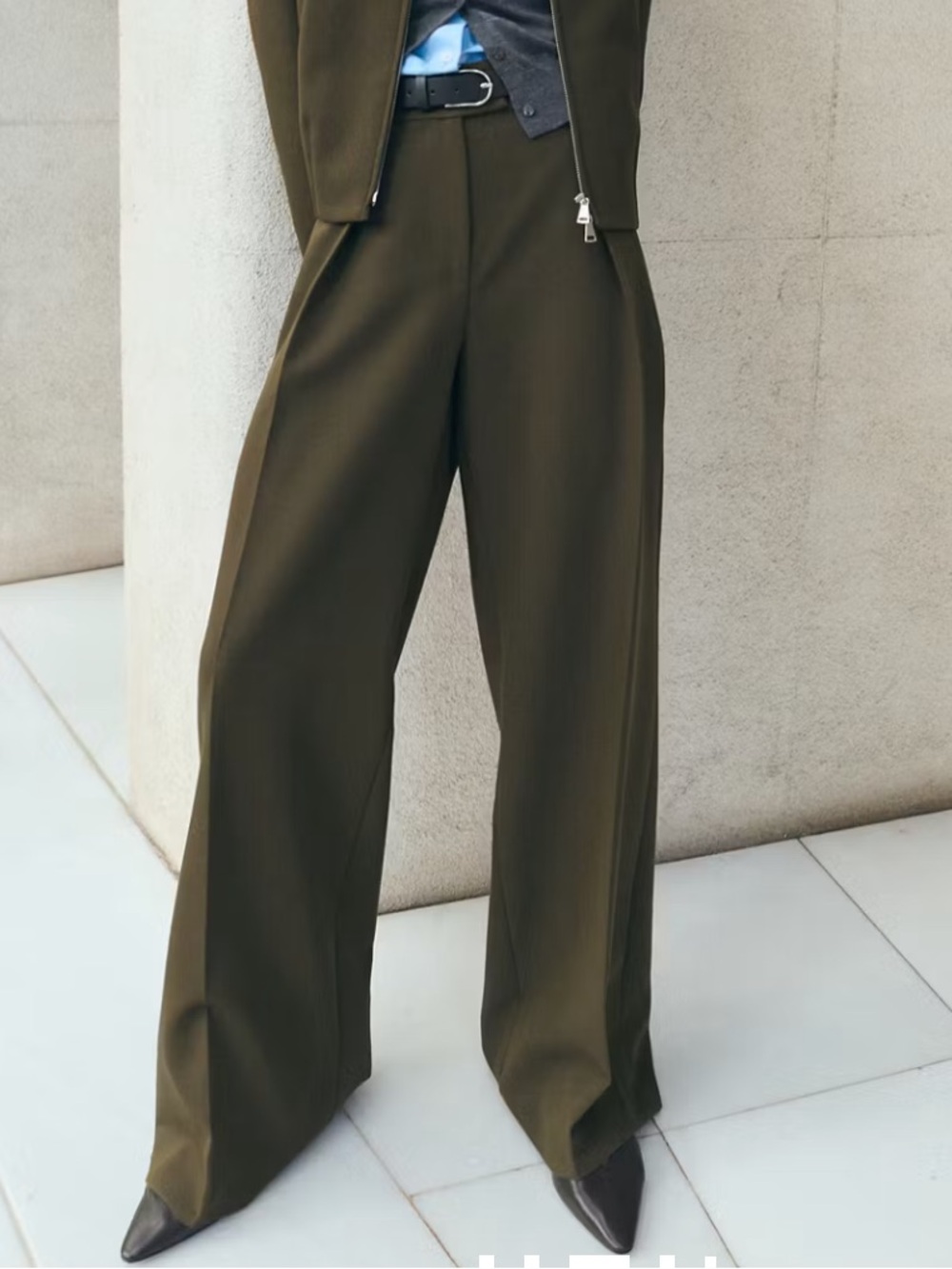 Mango BELT STRAIGHT-FIT TROUSERS